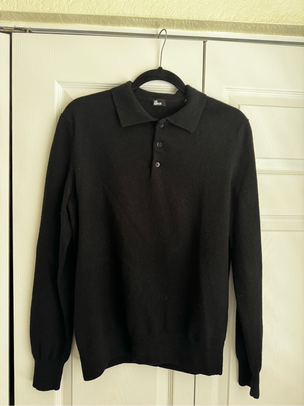 The Kooples Black V-Neck Polo Sweater